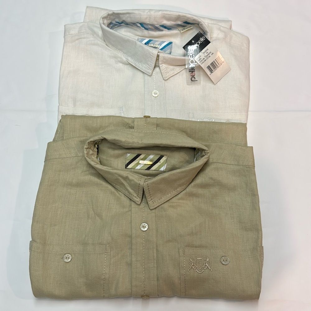 Men's Pelle Pelle 100% linen short sleeve shirts Size 3XL‎ C44